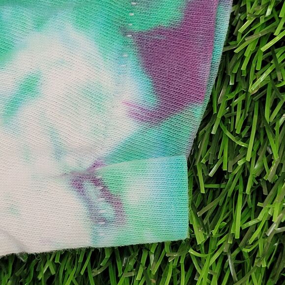 Vintage 90s Crumpled Tie-Dye Shirt XL 23x26 Green - Picture 12 of 14